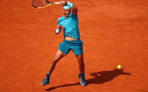 Nadal strikes a forehand - Credit: Getty Images