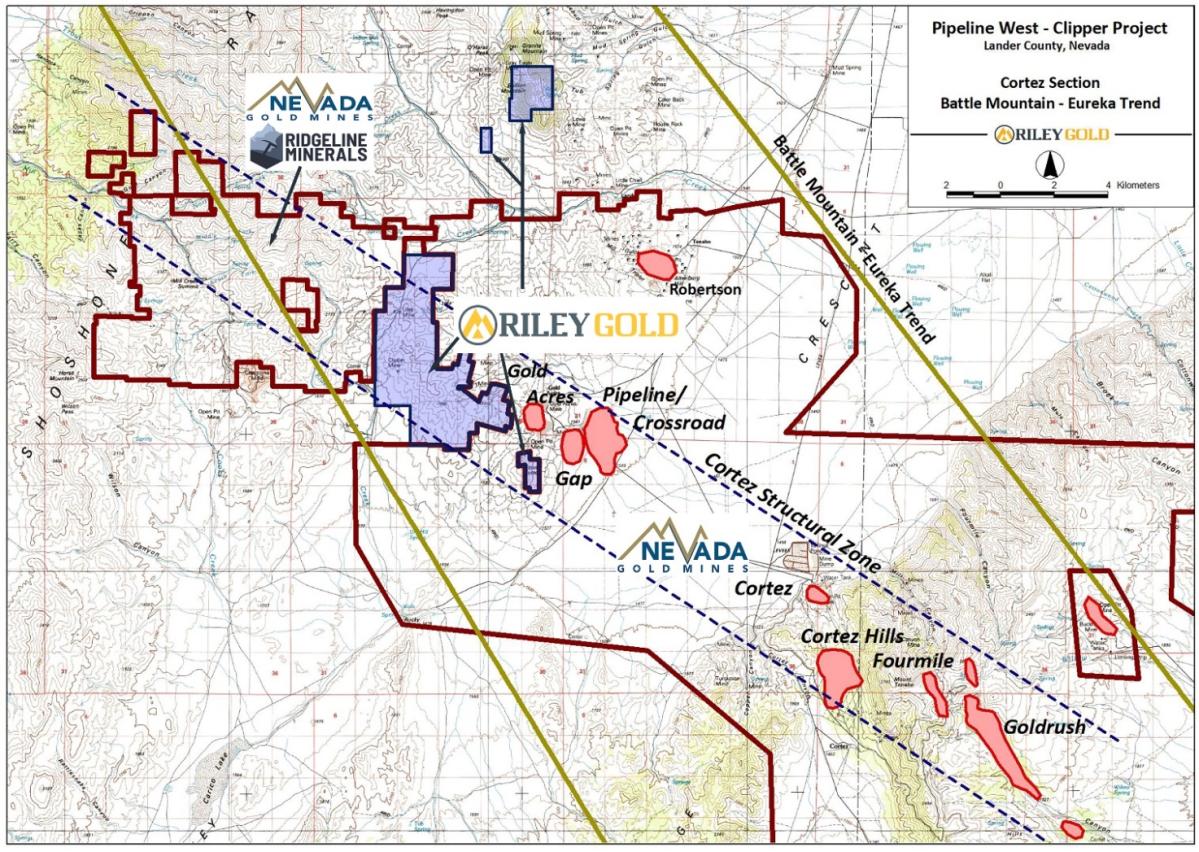 Exploration Commencing at its Pipeline West/Clipper Gold Project Adjacent to Cortez Complex