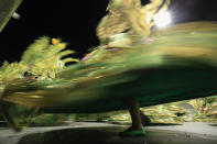 <p>Members of the samba school Grupo Especial Academicos do Tatuape participate in the carnival celebration at the Anhembi sambodrome in Sao Paulo, Brazil, Feb. 10, 2018. (Photo: Sebastiao Moreira/EPA-EFE/REX/Shutterstock) </p>