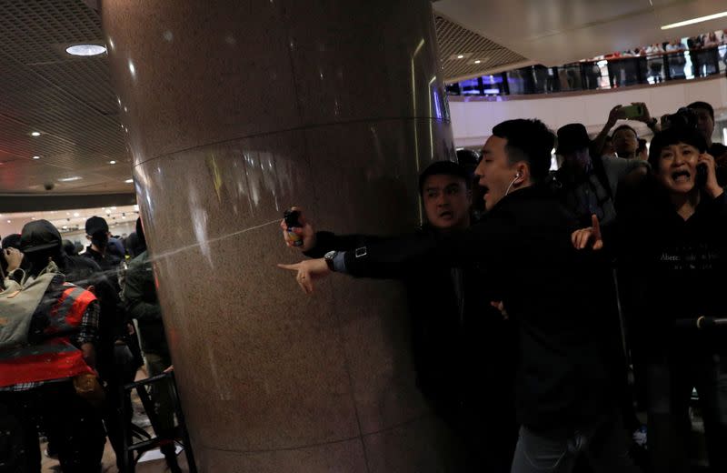 Anti-government demonstrators protest on Christmas Eve in Hong Kong