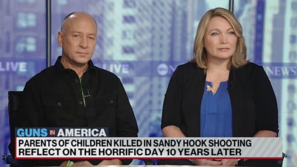 PHOTO: Nicole Hockley and Mark Barden, the co-founders of Sandy Hook Promise, spoke to ABCNL about the 10th anniversary of the Sandy Hook mass shooting. (ABC News)