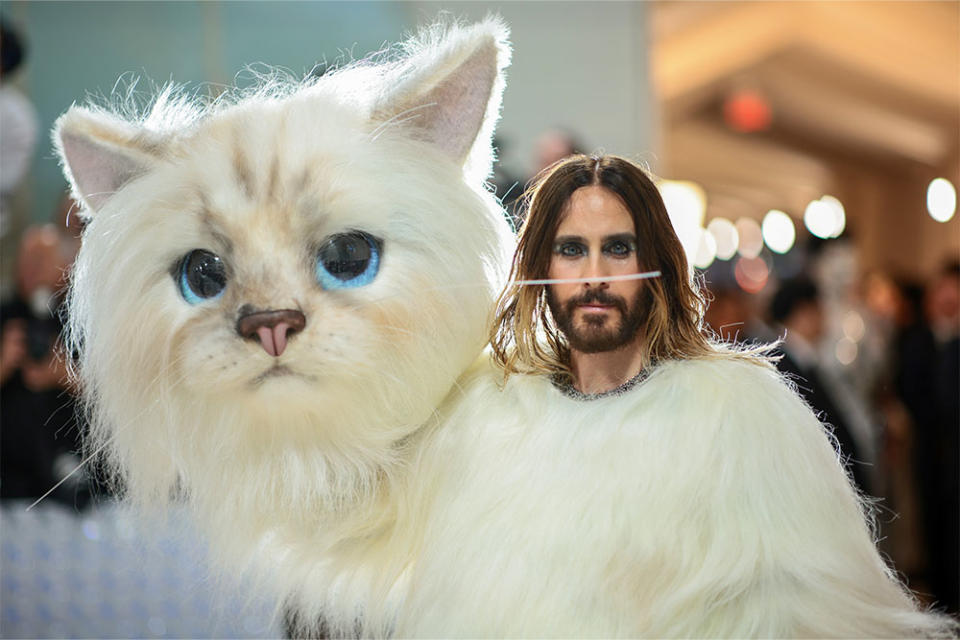 Jared Leto as Choupette the Cat at the 2023 Met Gala