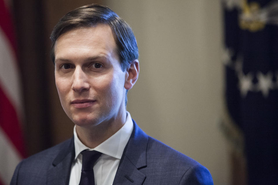 Jared Kushner listens during a bi-lateral meeting with U.S. President Donald Trump and Saad Hariri, Lebanon’s prime minister, not pictured, at the White House in Washington, D.C., U.S., on Tuesday, July 25, 2017. (Zach Gibson/Bloomberg)