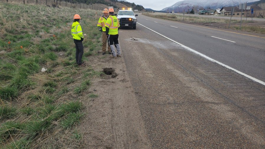 A westbound I-70 safety closure was established between Wolcott (exit 157) to Eagle (exit 147) due to a sinkhole at Mile Point 147, according to the Colorado Department of Transportation.