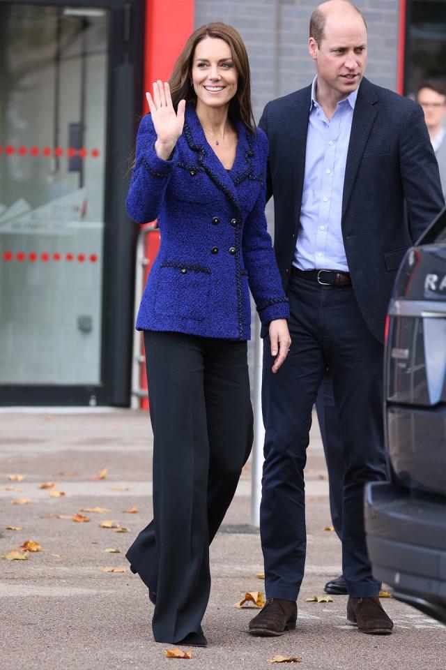 Kate Middleton Cheers at Boston Celtics Game in Chanel Blue Blazer