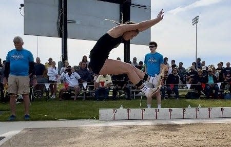 St. Mary Catholic Central's Ashley Ruhlig took second in the long jump at the Division 3 state finals on Saturday, June 1, 2024.