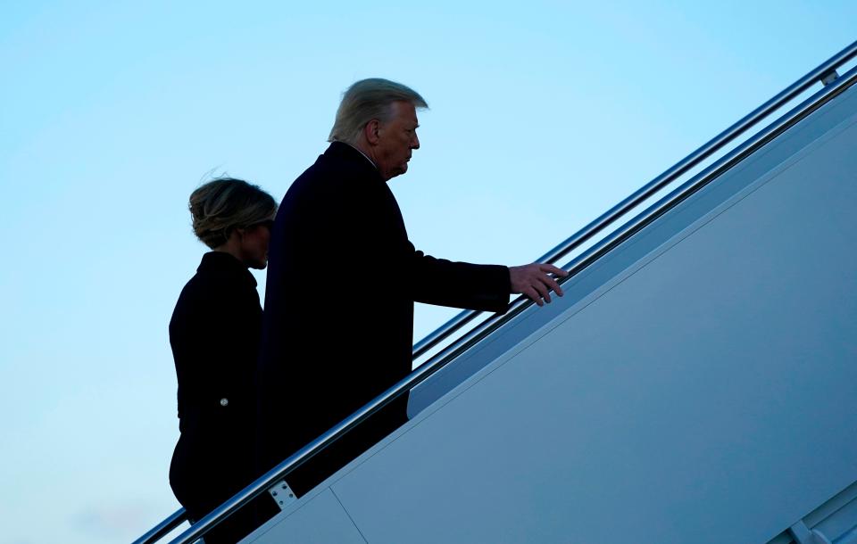 The Trumps board Air Force One for the final timeAFP via Getty Images