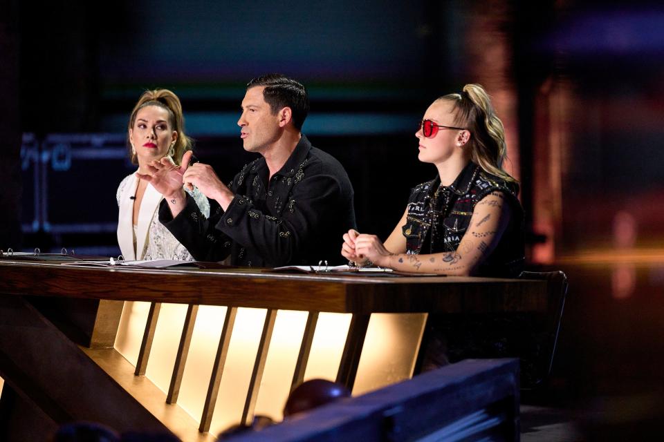 The new "So You Think You Can Dance" judging panel features (from left) Allison Holker, Maksim Chmerkovskiy and JoJo Siwa.