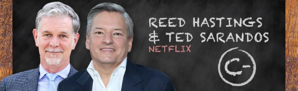 Netflix co-CEOs Reed Hastings and Ted Sarandos earn a C- on TheWrap’s mid-year report card.