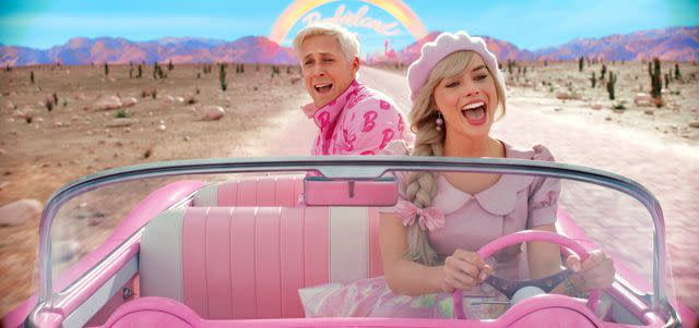 <p>Courtesy Warner Bros. Pictures</p> Ryan Gosling and Margot Robbie in "Barbie"