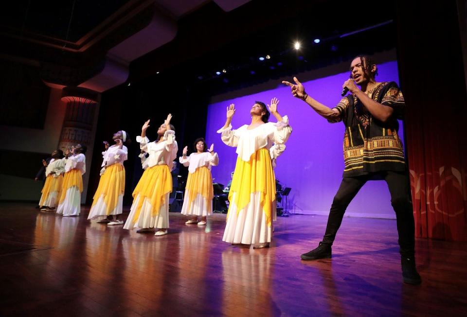 A performance shot from "The Journey" on Jan. 24, 2019, at the Lincoln Theatre. The production was created by Destiny Coleman for Opera Columbus and CAPA.