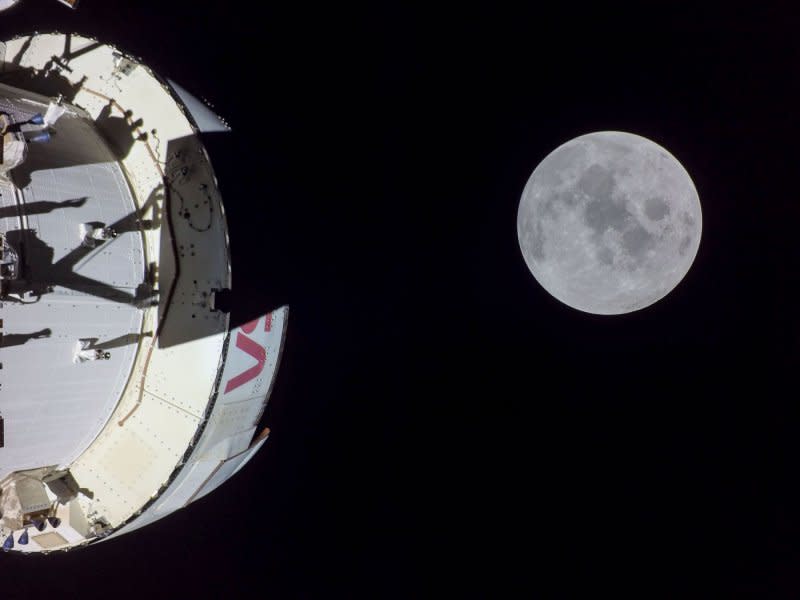 The Moon is seen from cameras onboard NASA's Orion spacecraft ON December 5, 2022, the 20th day of the Artemis I mission. These images were taken after Orion executed the Return Trajectory Correction 3 burn to prepare it for its return-powered flyby maneuver bringing it on its second close approach to the lunar surface and continuing the journey back to Earth. NASA/UPI