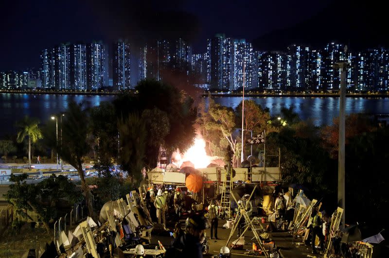 Pictures of the Year: Hong Kong protest tide turns into sea of flames