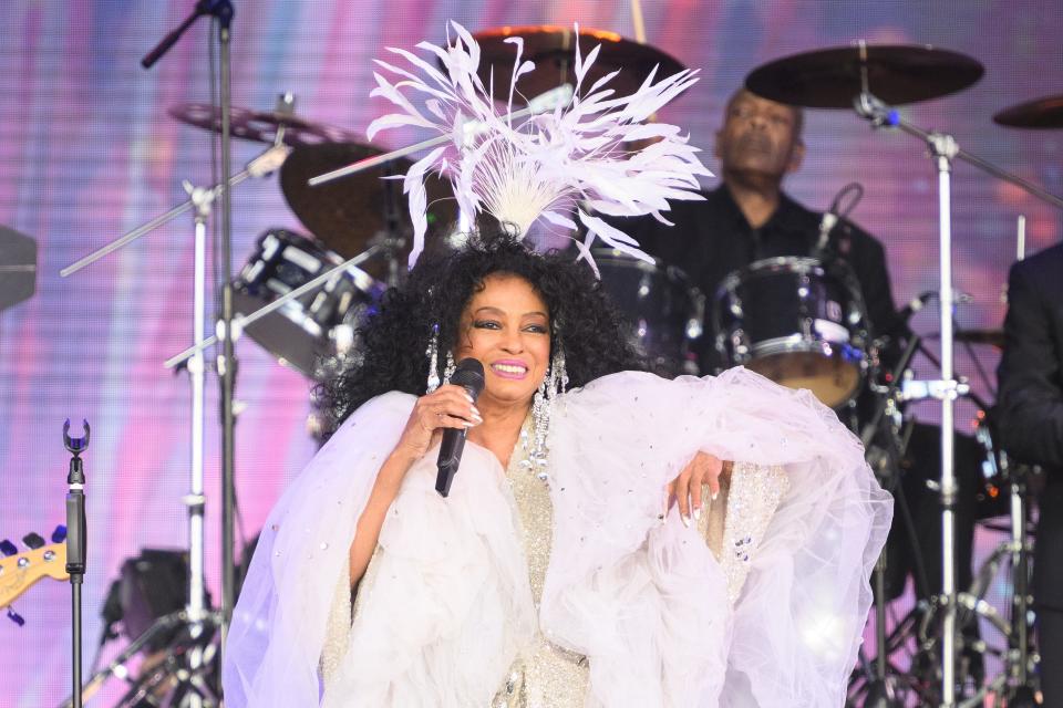 U.S. musician Diana Ross performs on the Pyramid Stage during day five of Glastonbury Festival at Worthy Farm, Pilton in Glastonbury, England.
(Photo: Leon Neal, Getty Images)