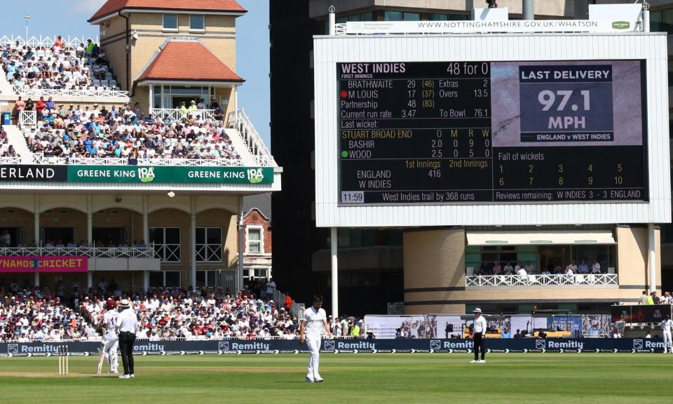 <span>Mark Wood’s fastest delivery at Trent Bridge was clocked at 97.1mph.</span><span>Photograph: Andrew Boyers/Action Images/Reuters</span>