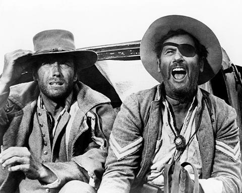 eli wallach with clint eastwood in 'the good, the bad, the ugly.'