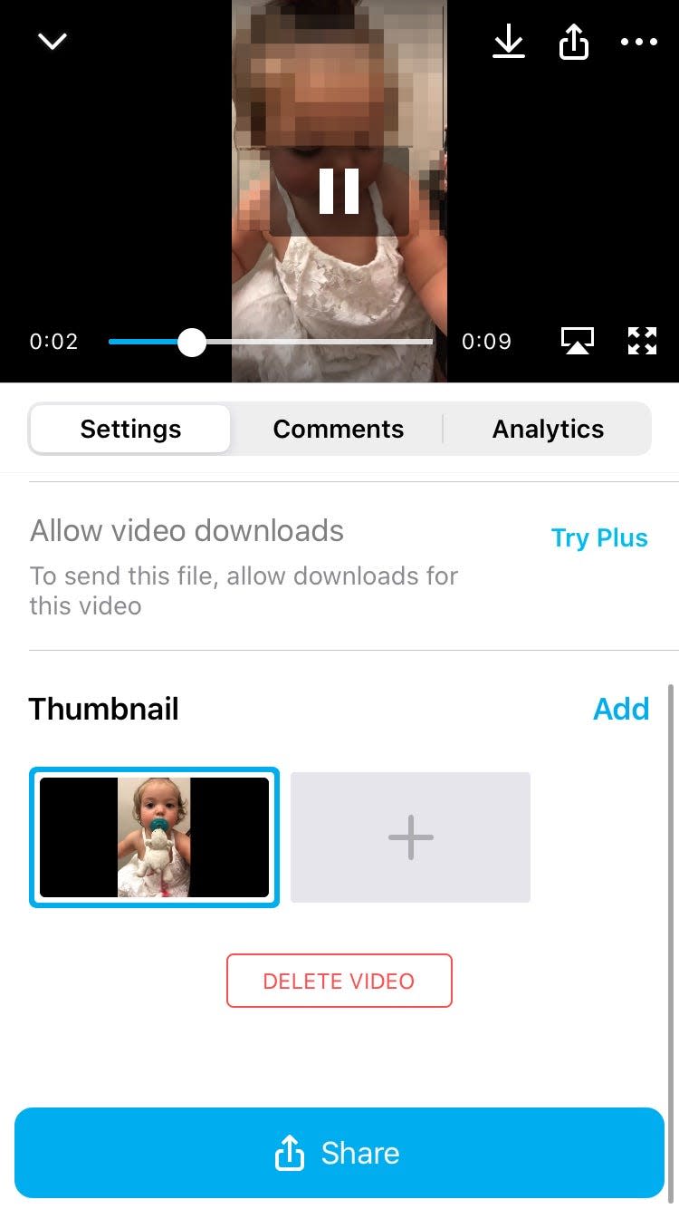 How to delete a video from Vimeo mobile 2