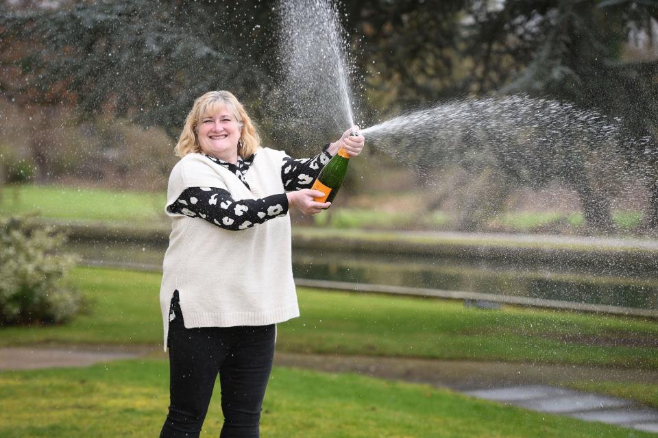 Sally-Ann Hanitzsch, 55, of Cambourne, Cambridgeshire won £838,000 on the EuroMillions. (National Lottery/ PA)