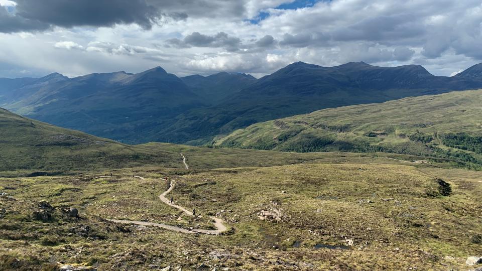 The highest point of the Way is an isolated mountain pass between Beinn Bheag and Stob Mhic Mhartuin
