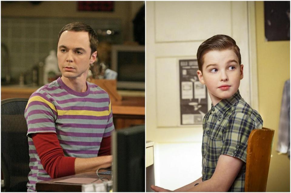 Jim Parsons as Sheldon in The Big Bang Theory and Iain Armitage as Young Sheldon (CBS)