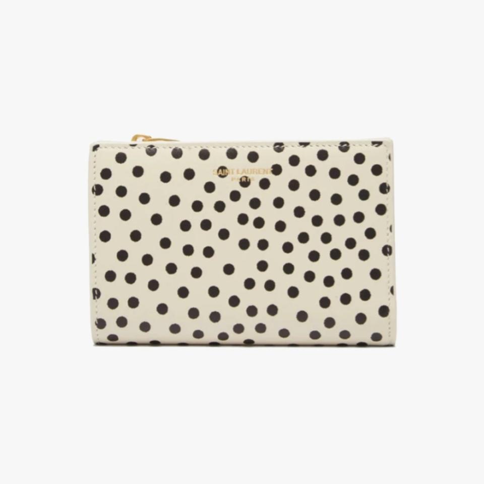 Saint Laurent polka-dot-print leather wallet