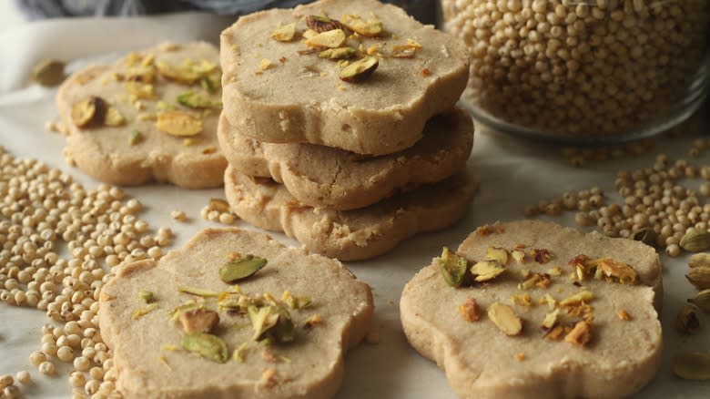 stack of sorghum cookies 