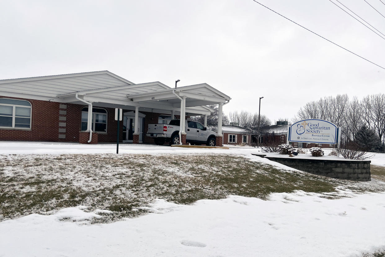 The Evangelical Lutheran Good Samaritan Society nursing home in Postville, Iowa, closed in November 2022. It was the only nursing home in the town of 2,500, and one of at least 15 care centers to close in Iowa last year. (Tony Leys/KHN) (Tony Leys / KHN)