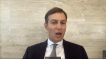 In this image from video released by the House Select Committee, former White House senior adviser Jared Kushner is interviewed by the House select committee investigating the Jan. 6 attack on the U.S. Capitol, displayed at the hearing Thursday, June 9, 2022, on Capitol Hill in Washington. (House Select Committee via AP)