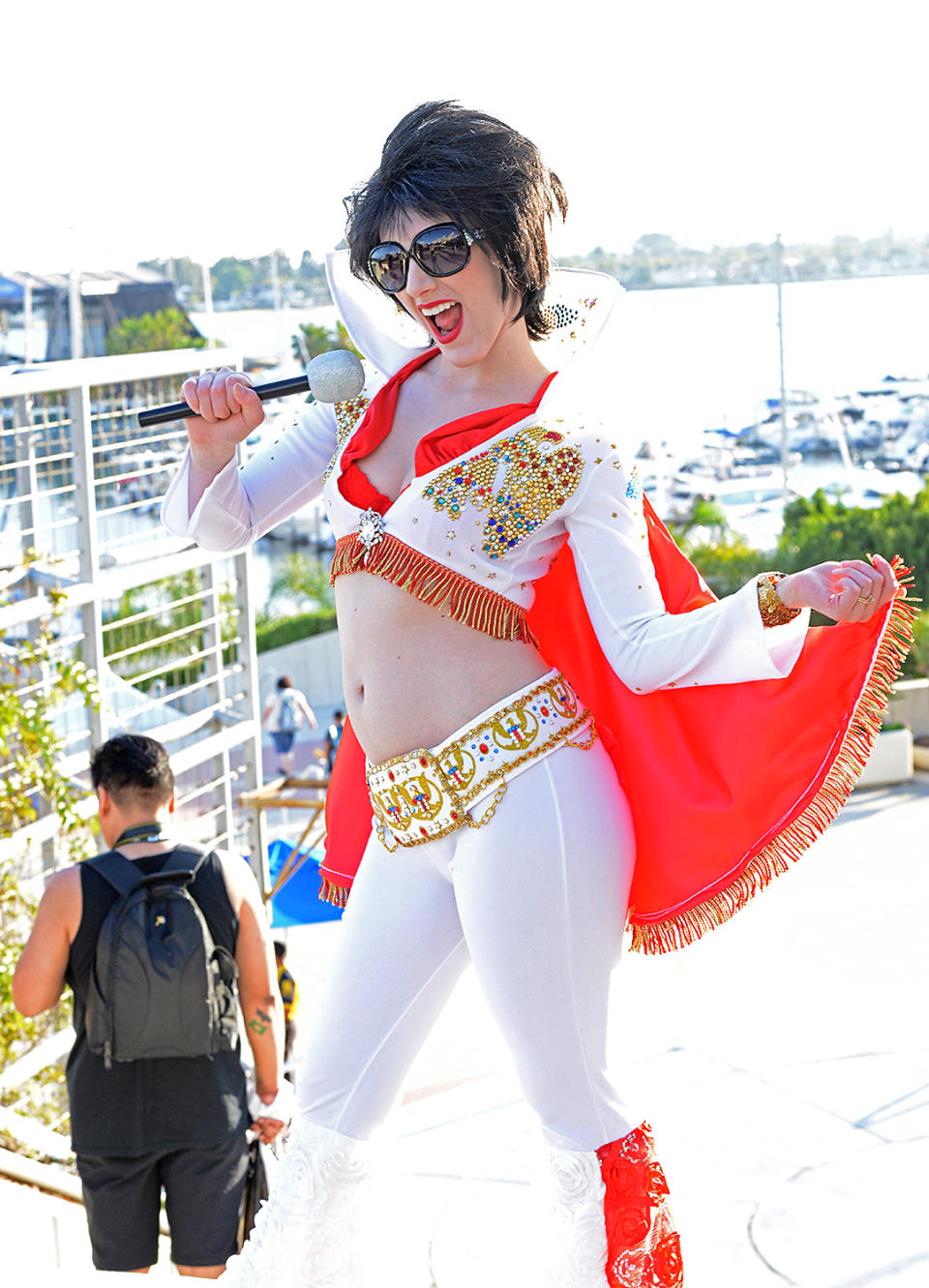 <p>Cosplayer dressed as Elvis Presley at Comic-Con International on July 19, 2018, in San Diego. (Photo: Albert L. Ortega/Getty Images) </p>