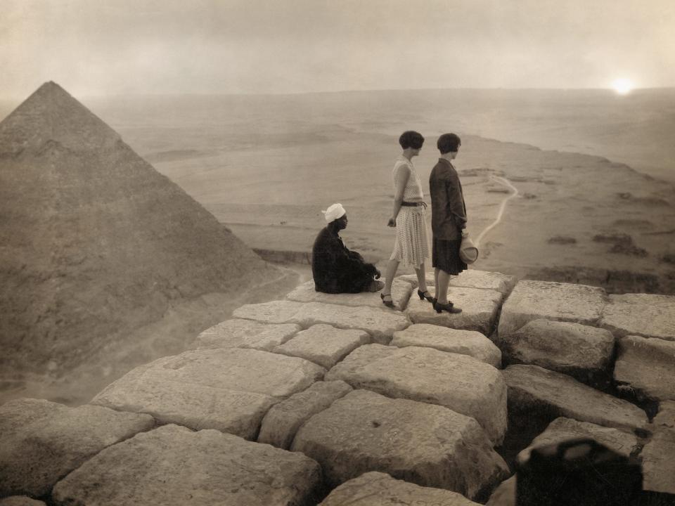 Tourists Standing on Top of Great Pyramid