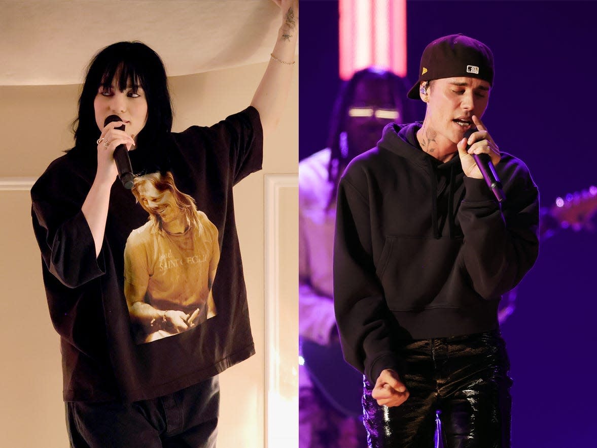 billie eilish justin bieber grammys 2022 performances thumb