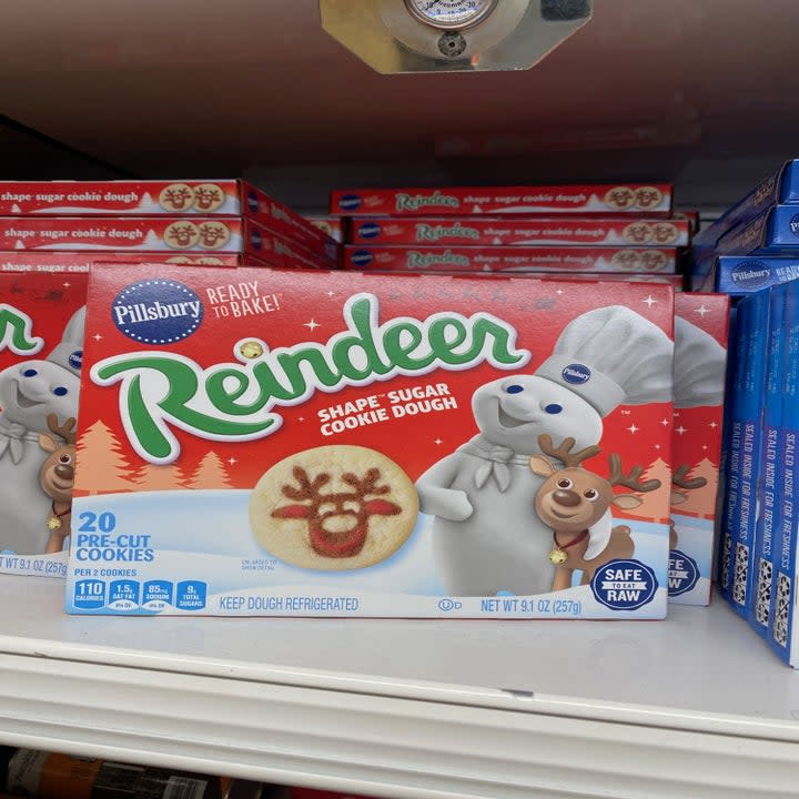 Box of Reindeer cookie dough