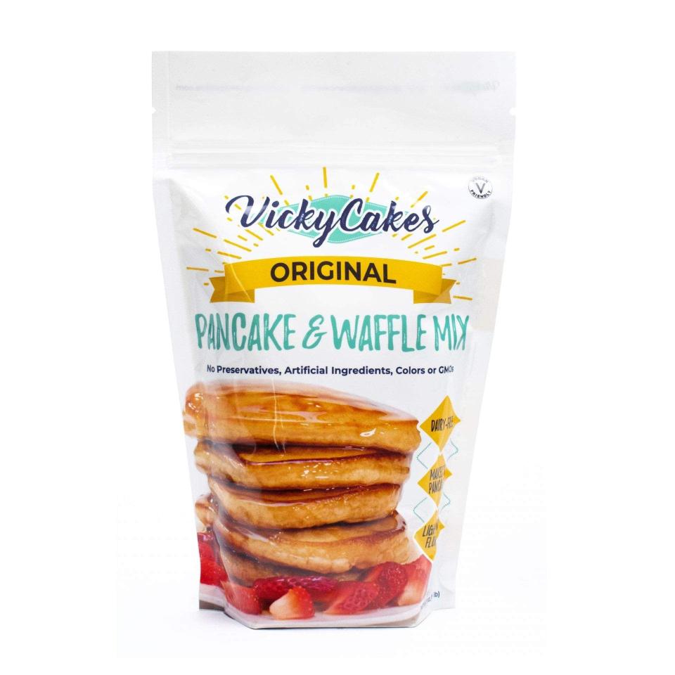 <p><strong>Original Pancake & Waffle Mix</strong></p><p>vickycakesonline.com</p><p><strong>$4.99</strong></p><p><a href="https://vickycakesonline.com/products/original-pancake-and-waffle-mix" rel="nofollow noopener" target="_blank" data-ylk="slk:Shop Now;elm:context_link;itc:0;sec:content-canvas" class="link ">Shop Now</a></p><p>The best family recipes get passed down through generations, and <a href="https://www.vickycakesonline.com/" rel="nofollow noopener" target="_blank" data-ylk="slk:Vicky Cakes;elm:context_link;itc:0;sec:content-canvas" class="link ">Vicky Cakes</a> is no exception. The dairy-free <a href="https://www.vickycakesonline.com/shop/" rel="nofollow noopener" target="_blank" data-ylk="slk:pancake and waffle mix;elm:context_link;itc:0;sec:content-canvas" class="link ">pancake and waffle mix</a> was originally created by Vicky, who only set out to feed her family of five. Forty years later, the products are still made without preservatives or artificial ingredients, and the company remains fully black-owned.</p>