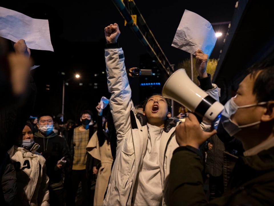 Protesters are unhappy about China’s strict lockdowns (Getty Images)