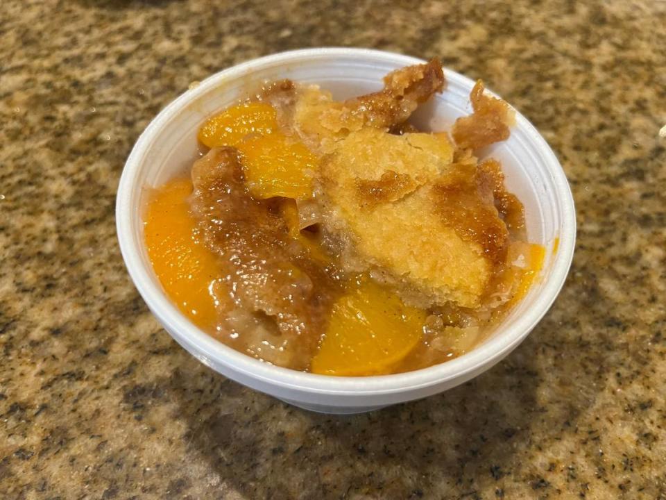 Peach cobbler from Londa’s To-Go.