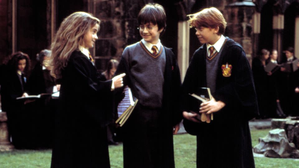(From left) Emma Watson, Daniel Radcliffe and Rupert Grint in 2002's 'Harry Potter and the Chamber of Secrets.' - ©Warner Bros/Courtesy Everett Collection