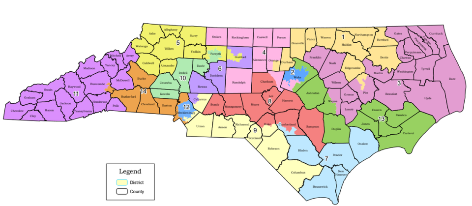 A congressional map proposed in Senate Bill 756.