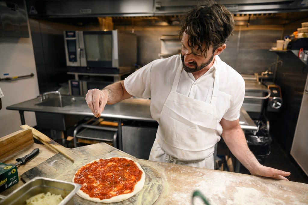 Leonti sauces a fresh pie. Stefano Giovannini for N.Y.Post