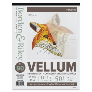 Canson Vidalon Tracing Vellum 9 in. x 12 in. Pad - 50 Sheets