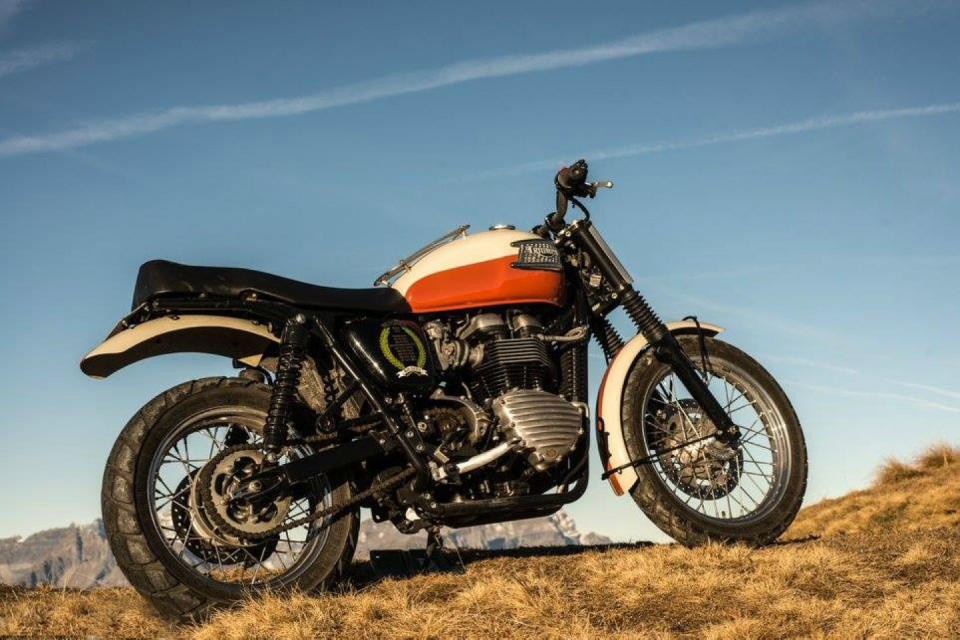 The Triumph Bonneville Bud Ekins Desert Scrambler Special, once owned by Brad Pitt (COYS)