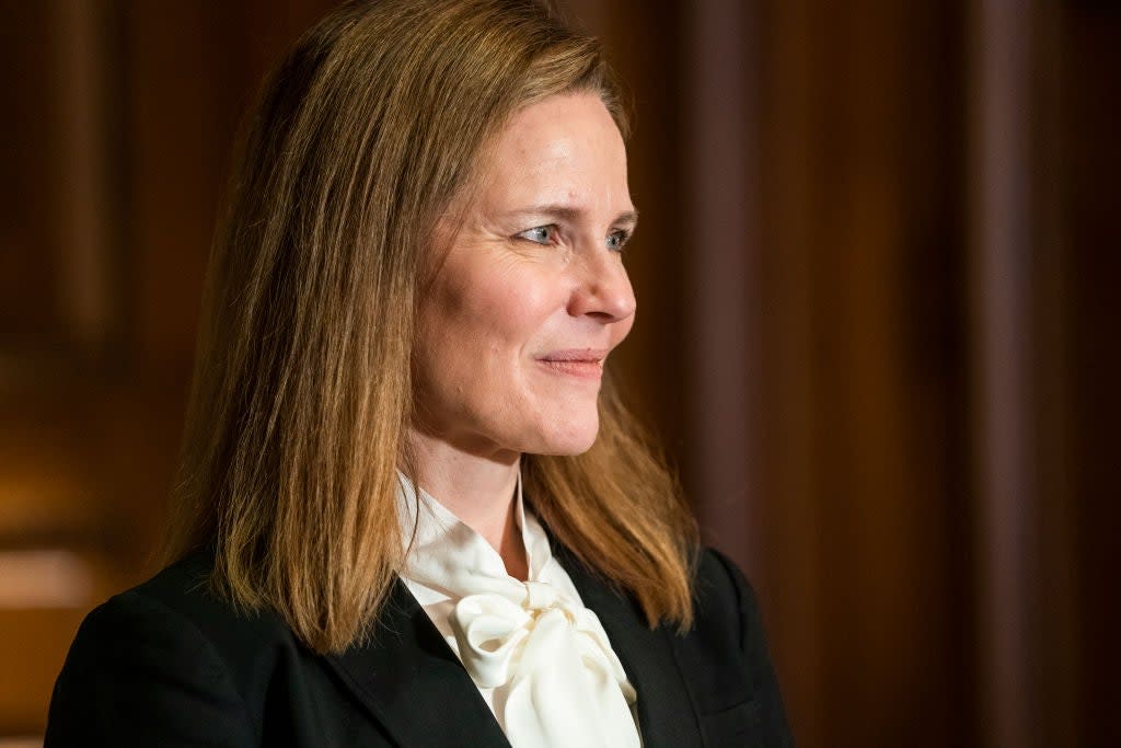 Justice Amy Coney Barrett is slated to become the second Republican-appointed Supreme Court Justice in US history. (Getty Images)