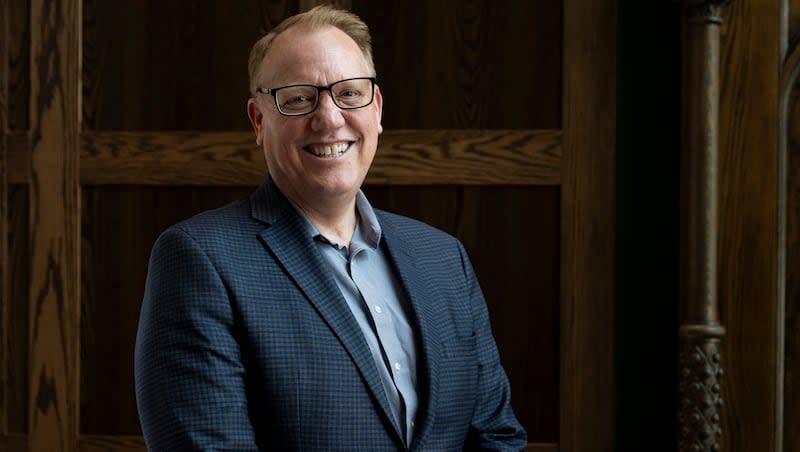 Ronnie Daniel, executive director of the Children First Education Fund, poses for a portrait at Juan Diego Catholic High School in Draper on Monday, April 8, 2024. The fund awards students, both homeschooled and in private schools, with scholarships to help offset costs of their schooling.