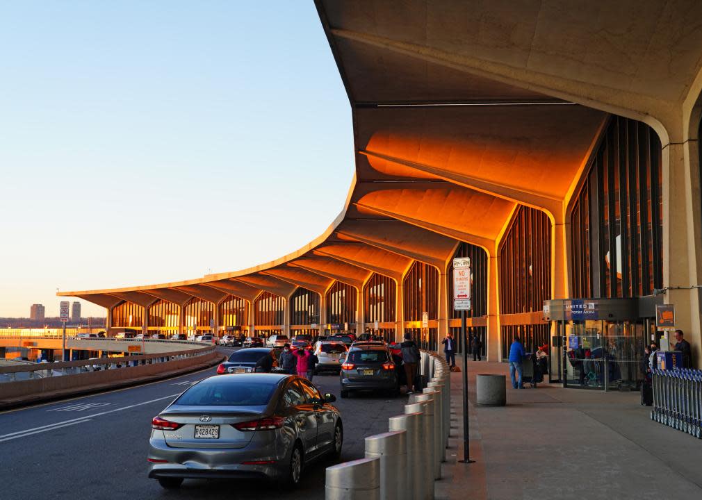 Curbside of Newark Liberty International Airport.