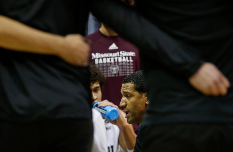 Head coach Dana Ford, of Missouri State, during the Bears 88-63 win over Illinois State at JQH Arena on Wednesday, Jan. 19, 2022.