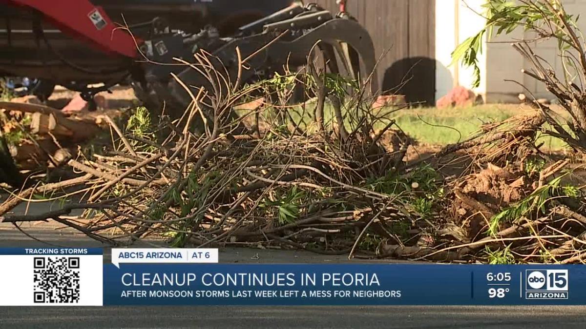More than a week later, City of Peoria continues storm cleanup