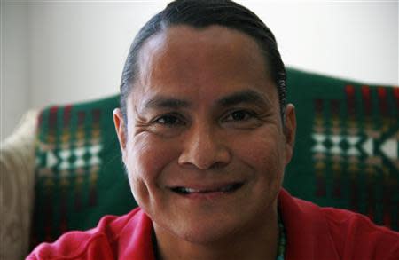 Native American Leland Morrill, a member of the Navajo nation, poses for Reuters in his home in Los Angeles, California September 12, 2013. REUTERS/Pamela Peters