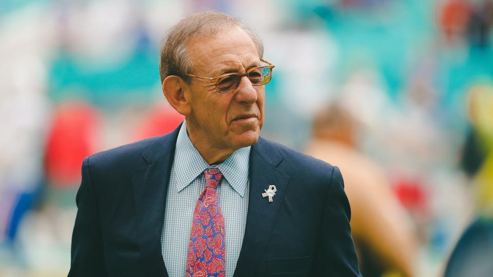 Miami Dolphins owner Stephen Ross, watches his team warm up before an NFL football gam against the Buffalo Bills, in Miami Gardens, FlaBills Dolphins Football, Miami Gardens, USA - 17 Nov 2019.
