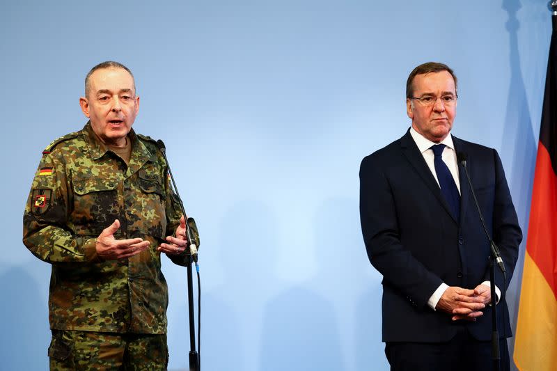 German Defence Minister Pistorius announces the decision of the new general structure of the armed forces, in Berlin