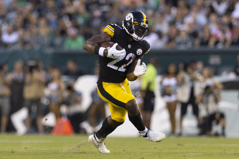 Najee Harris has been impressive for the Steelers. (Photo by Mitchell Leff/Getty Images)