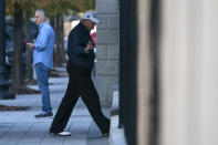 President Donald Trump returns to the White House after playing golf, Saturday, Nov. 7, 2020, in Washington. (AP Photo/Evan Vucci)